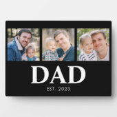 Dad Established Script Black 3 Picture Father Fotoplaat (voorkant)