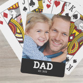 Dad Established Script Black Photo Pokerkaarten