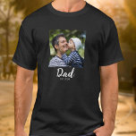 Dad Established Script Photo  T-shirt<br><div class="desc">Black White Dad Established Script Black Photo Design. Replace the photo with your own of your kid or kids,  and change the year to the year or years you became a dad.</div>
