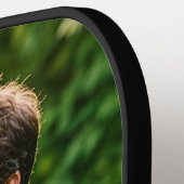 Dad Established Simple Black Typography Pickleball Paddle (Links Detail)