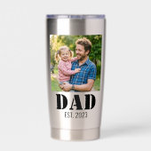 Dad Established Simple Bold Black Font Geïsoleerde Drinkbeker (Achterkant)