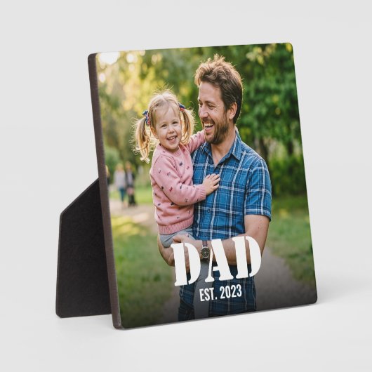 Dad Established Simple Bold Typography & Photo Fotoplaat (Voorkant)