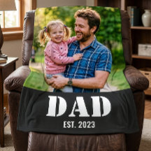 Dad Established Simple Bold White Text and Photo