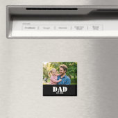 Dad Established Simple Bold White Text and Photo Magneet (Insitu (Vaatwasser))