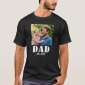Dad Established Simple Bold White Text and Photo T-shirt (Voorkant)