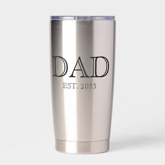 Dad Established Simple Modern Father  Geïsoleerde Drinkbeker (Achterkant)