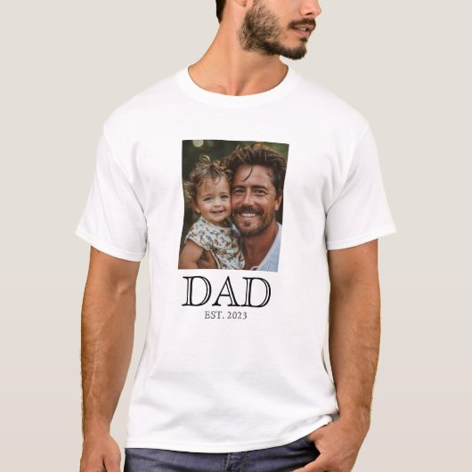 Dad Established Text Photo Personalized T-shirt (Voorkant)