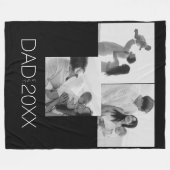 Dad Established Three Photo Fleece Blanket. Deken (Voorkant (Horizontaal))