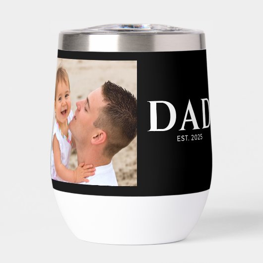 Dad Established Typography Black Photo (Voorkant)