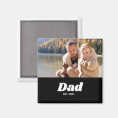 Dad Established White Typography Magneet (Voorkant / Achterkant)