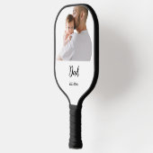 Dad Established Year Black Modern Script  Pickleball Paddle (Links)