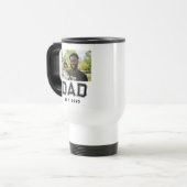 Dad Established Year Bold Black White Photo Gift Reisbeker (Voorkant links)