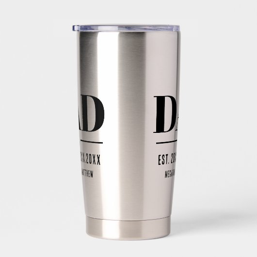 Dad Established Year Names Number Bold Font Geïsoleerde Drinkbeker (Rechts)