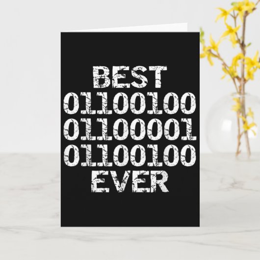 Dad Ever In Binary Code Software Engineer Father G Kaart (Gele Bloem)