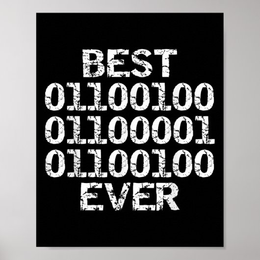 Dad Ever In Binary Code Software Engineer Father G Poster (Voorkant)