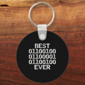 Dad Ever In Binary Code Software Engineer Father G Sleutelhanger (Voorkant)