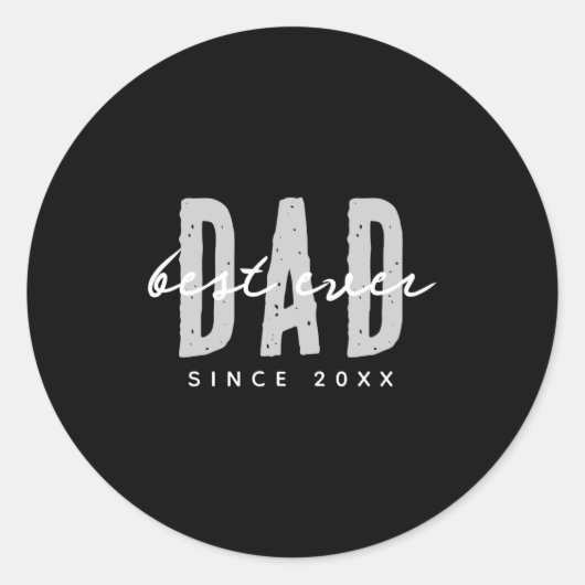 Dad Ever Since 20xx Modern Simple Preppy  Ronde Sticker (Voorkant)