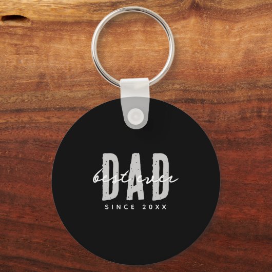 Dad Ever Since 20xx Modern Simple Preppy  Sleutelhanger (Voorkant)