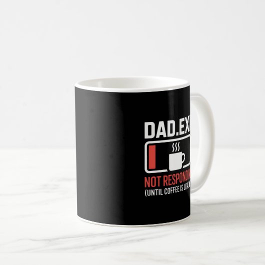 Dad.exe Coffee Loaded Not Responding Programmer Koffiemok (Voorkant rechts)