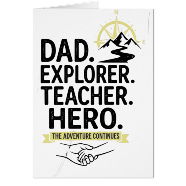 Dad Explorer Leraar Held T-Shirt | Avontuurlijke V (Voorkant)