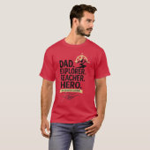 Dad Explorer Leraar Held T-Shirt | Avontuurlijke V (Voorkant volledig)