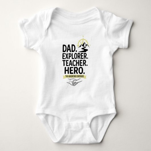 Dad Explorer Teacher Hero T-Shirt | Avontuur Vader (Voorkant)