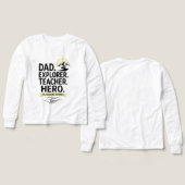 Dad Explorer Teacher Hero T-Shirt | Avontuur Vader (Voorkant /achterkant)