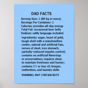 DAD FACTS - een humoristische Vaderdag Poster