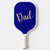 DAD Fancy Script Vibrant Royal Blue Achtergrond Pickleball Paddle (Achterkant)