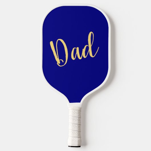 DAD Fancy Script Vibrant Royal Blue Achtergrond Pickleball Paddle (Achterkant)