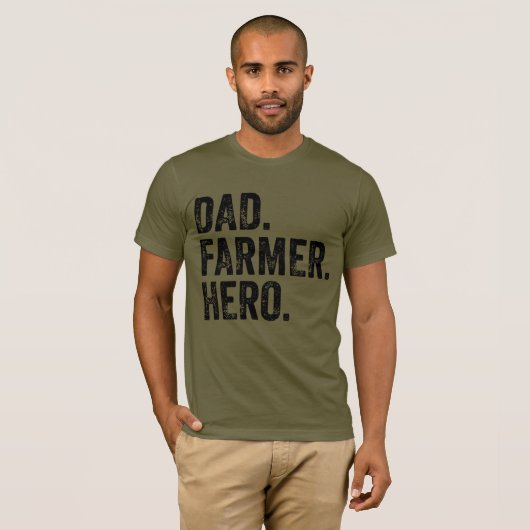 Dad Farmer Hero Vaderdag Farming T-shirt (Voorkant volledig)