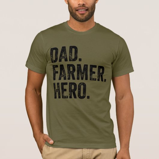 Dad Farmer Hero Vaderdag Farming T-shirt (Voorkant)