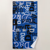 DAD FATHERS DAY Cadeau Beach Golf Handdoek Blauw (Voorkant)