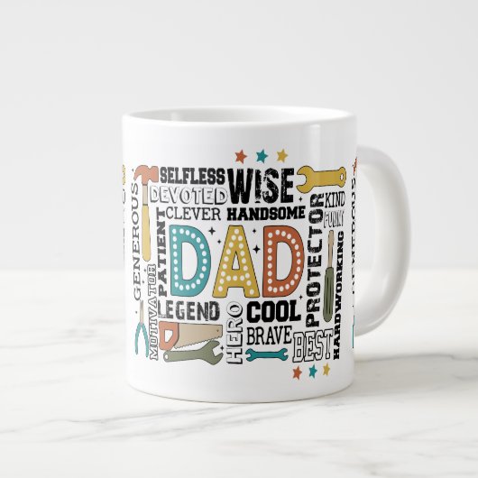 Dad Fathers Day Grote Koffiekop (Voorkant rechts)