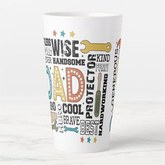 Dad Fathers Day Latte Mok (Voorkant)