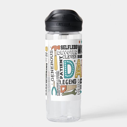 Dad Fathers Day Waterfles (Achterkant)