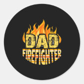 Dad Firefighter Fireman Gift Proud Firefighter Quo Ronde Sticker (Voorkant)