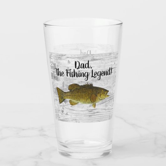 Dad Fishing Legend Smallmouth Bass Fisherman Fish Glas (Achterkant)
