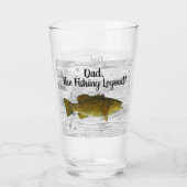 Dad Fishing Legend Smallmouth Bass Fisherman Fish Glas (Voorkant)