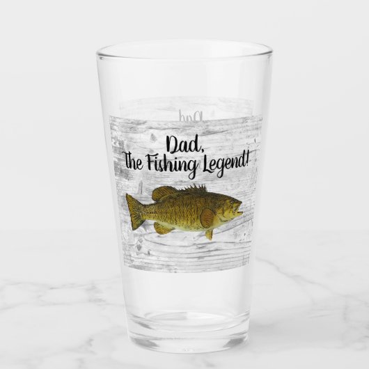 Dad Fishing Legend Smallmouth Bass Fisherman Fish Glas (Voorkant)