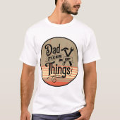 Dad Fixer of Things-Retro Tan Oranje zonsondergang T-shirt (Voorkant)
