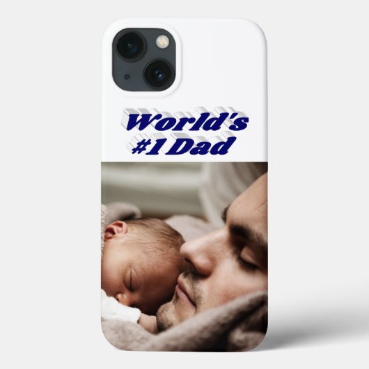 Dad Foto donkerblauwe tekst iPhone Hoesje (Achterkant)