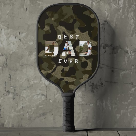 DAD Foto Lijst Green Camouflage Pattern #1 DAD Pickleball Paddle