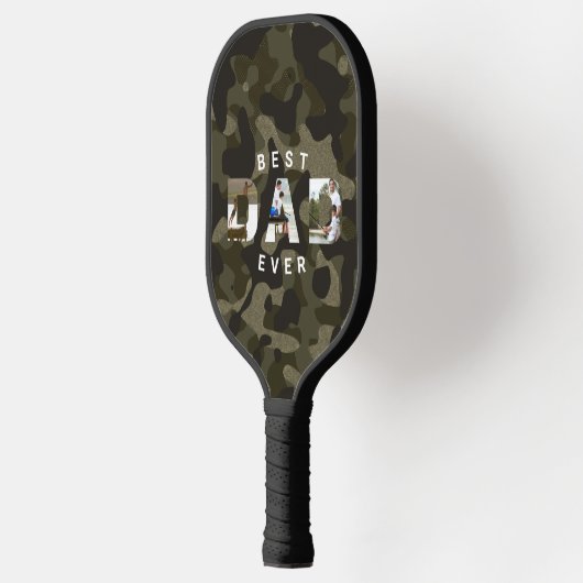DAD Foto Lijst Green Camouflage Pattern #1 DAD Pickleball Paddle (Links)