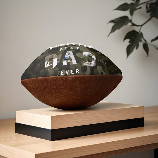 DAD Foto Lijst Green Camouflage Pattern & Leather American Football