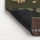 DAD Foto Lijst Green Camouflage Pattern & Leather Muismat (Hoek)