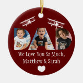 'DAD' Fotocollage van kinder of familie, Luchtvaar Keramisch Ornament (Voorkant)