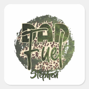 Dad Fuel Camouflage Design – Militair geïnspireerd Vierkante Sticker
