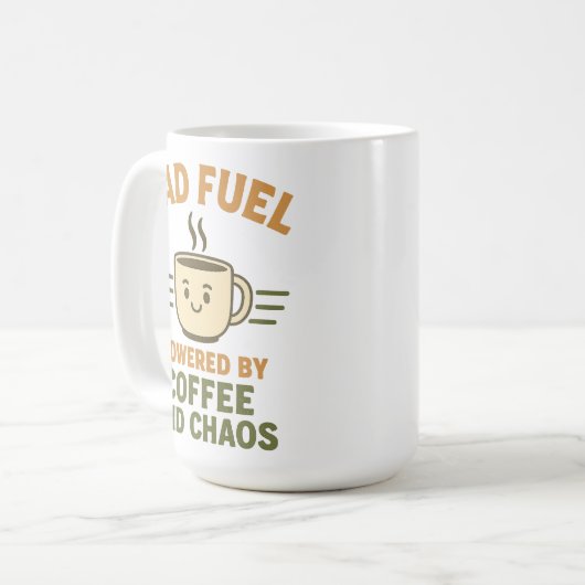 Dad Fuel Mok - Grappig cadeau voor papa, papa, Man (Voorkant links)