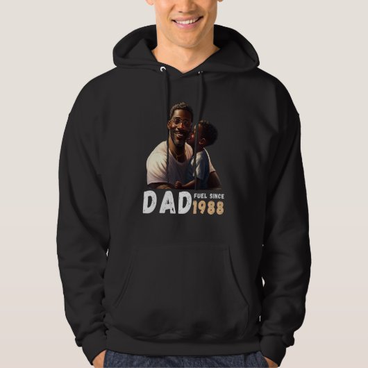 Dad Fuel Since 1988 Quote Black King Magic Fathers Hoodie (Voorkant)